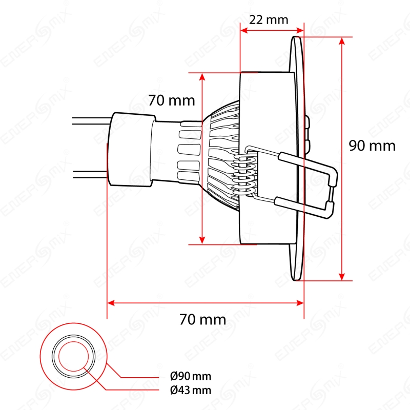 LED Einbauleuchten Set Rahmen Aluminium gebuerstet schwenkbar GU10 Fassung High Power LED 45W_b5