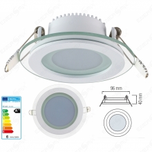 Panel Glas 6 Watt-Rund-Weiß Warmweiß