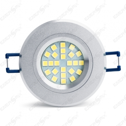 LED Einbauleuchten-Set - Rahmen Aluminium gebürstet /...