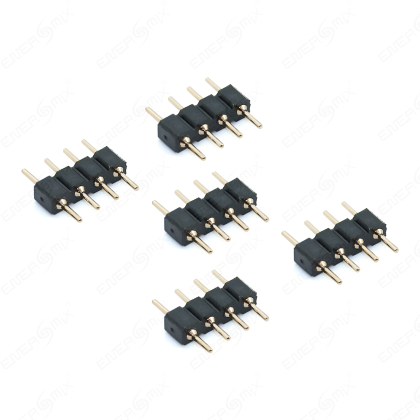 5x schwarze 4 pin Verbinder Stecker für LED RGB Strip männlich