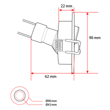 LED Einbauleuchten Set - Rahmen schwenkbar Aluminium poliert / GU10 Fassung / SMD LED / 4W Kaltweiß 4 Stück