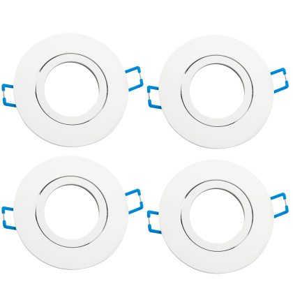 Einbaurahmen schwenkbar mit Druckring Weiß 4 Stück