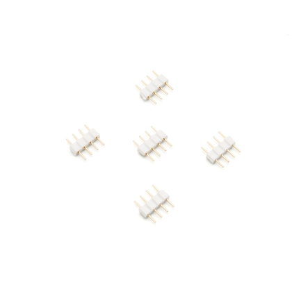 5x weiße PIN Stecker Verbindungsstecker zur Verbindung von LED SMD RGB Strips Männlich