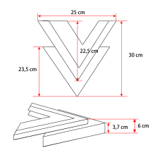 9 W LED Wandleuchte weiß V-Form zweifach