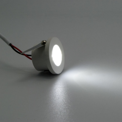 Mini LED Einbauleuchten Rahmen weiß rund 1 Watt inkl. Trafo