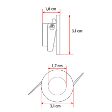 1 W Mini LED Einbauleuchten Rahmen weiß rund inkl. Trafo