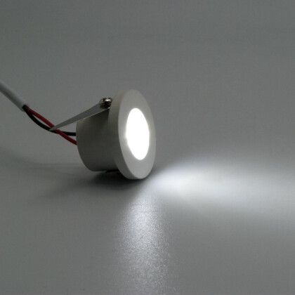 Mini LED Einbauleuchte1 Watt inkl.Trafo  weiß rund Durchmesser 32 mm Warmweiß