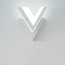 LED Wandleuchte weiß V-Form zweifach Kaltweiß