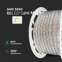 20m LED Strip Streifen 60x 5050 SMD pro meter - IP65 für innen und Außen Warmweiss