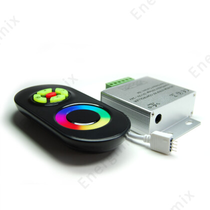 LED RGB Controller Steuergerät,Dimmer  mit Touchscreen Fernbedienung 12v 24v Touch-FB- Schwarz