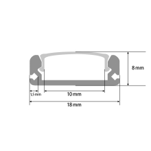 LED Aluminium Strip 12V Kaltweiß  inkl. LED Kanal Alu Profil  (Profil A) Länge 1 Meter