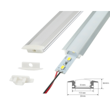 LED Alu Profil Schiene mit Alu Strip Warmweiß (Profil D)