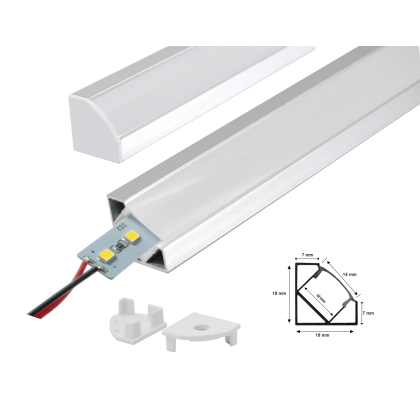 LED Alu Profil Schiene mit Alu Strip Kaltweiß (Profil G)