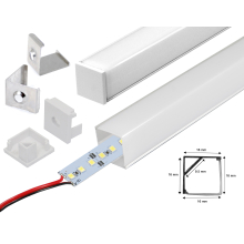 LED Alu Profil Schiene mit Alu Strip Warmweiß (Profil I)