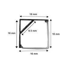 LED Alu Profil Schiene mit Alu Strip Blau (Profil I)