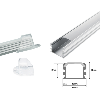 1m LED Schiene Aluminium Deckenanbringung Kanal System für LED-Streifen Profil C