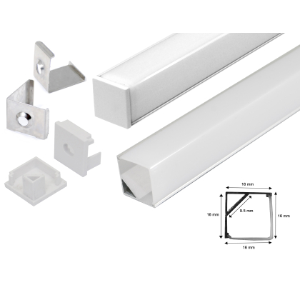 1m LED Alu-profil Alu Schiene Aluminium Kanal System für LED-Streifen Eckprofil Profil I