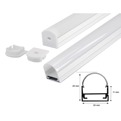 1m LED Aluprofil Profil Alu Schiene Leiste Montage Profil Kanal System für LED-Streifen Profil K