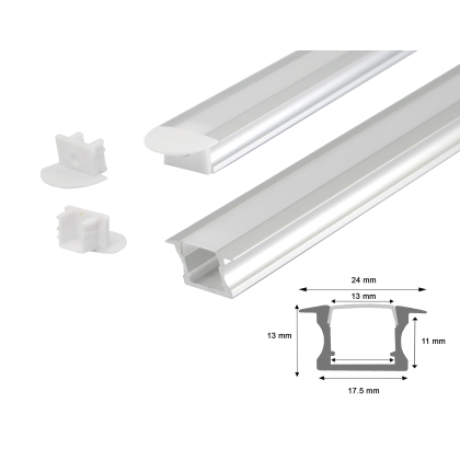 1m LED Alu-profil Alu Schiene Aluminium Kanal System für LED-Streifen  Profil L