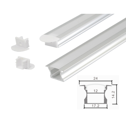 1m LED Alu-profil Alu Schiene Aluminium Kanal System für LED-Streifen  Profil L