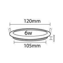 6W LED slim Einbauleuchte Deckenleuchte Einbauspot slim Panel rund Ø 120 mm kaltweiß