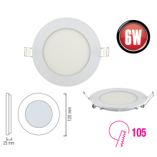 6W LED slim Einbauleuchte Deckenleuchte Einbauspot slim Panel rund Ø 120 mm kaltweiß