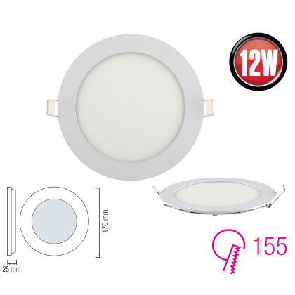 12w Slim LED Panel Einbauleuchte Deckeneinbau Panelleuchte Deckenlampe Rund Ø 170 mm kaltweiß