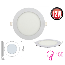 12w Slim LED Panel Einbauleuchte Deckeneinbau Panelleuchte Deckenlampe Rund Ø 170 mm kaltweiß