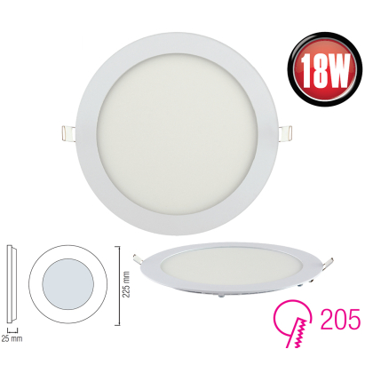 18w Slim LED Panel Einbauleuchte Deckeneinbau Panelleuchte Deckenlampe Rund Ø 225mm Kaltweiß