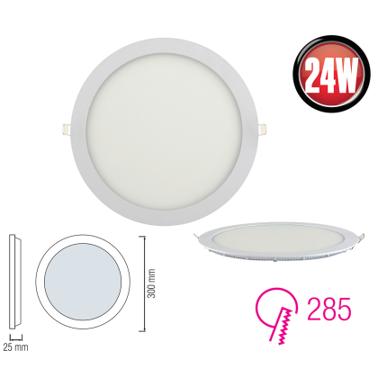 24w Rund LED Panel Ultra Slim Einbauleuchte Deckeneinbau Panelleuchte Deckenlampe Ø 300mm Neutralweiß