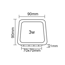 3w eckig LED Panel Einbauleuchte Spot Deckenleuchte flach slim Panel Quadrat 8.5x8.5 cm