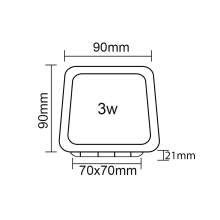 3w LED Slim Panel Einbauspot Einbau-spot Deckenleuchte Einbauleuchte Eckig 8.5x8.5 cm neutralweiß