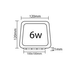 6W LED slim Einbauleuchte Deckenleuchte Einbauspot slim Panel eckig 12x12 cm kaltweiß