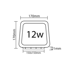 12W LED Panel Slim Deckenleuchte Einbauleuchte Quadrat Eckig 17x17 cm neutralweiß