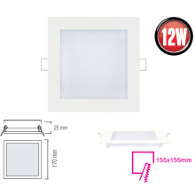 LED Panel Ultra Slim 12 Watt-eckig-Weiß Neutralweiß