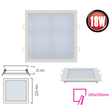 18w eckig LED Ultra Slim Einbauleuchte Panel Deckenlampe Einbaustrahler 22,5 x 22,5 cm Warmweiß