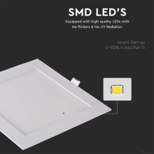 18w eckig LED Ultra Slim Einbauleuchte Panel Deckenlampe Einbaustrahler 22,5 x 22,5 cm Warmweiß