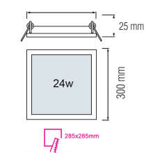 24w LED Panel Ultra Slim Panel Eckig-Weiß 30x30 Einbauleuchte Deckenleuchte Neutralweiß