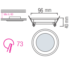 6w LED Einbauleuchte Deckenleuchte Panel Spot mit Glasrahmen Ø 96mm Neutralweiß