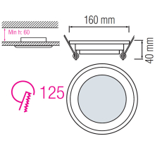 12w LED Einbauleuchte Deckenleuchte Panel Spot mit Glasrahmen Ø 96mm Kaltweiß