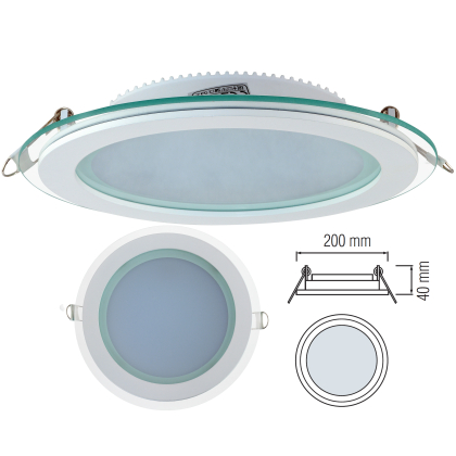 15w LED Einbaustrahler Deckenleuchte Einbauleuchte Panel mit Glasumrandung Glas Rahmen Kaltweiß