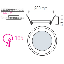 15w LED Einbaustrahler Deckenleuchte Einbauleuchte Panel mit Glasumrandung Glas Rahmen Kaltweiß