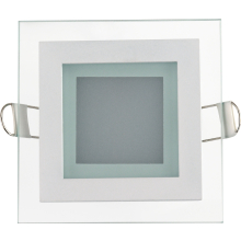 6w LED Einbauleuchte Quadrat mit Glasumrandung Glas Rahmen Einbaustrahler Deckenleuchte Eckig Warmweiß