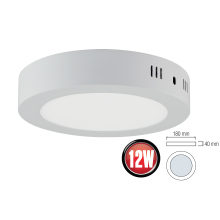 12W LED Deckenleuchte Deckenlampe Panel-Aufputz Rund Ø 180 mm Warmweiss 3000K