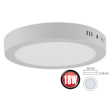 18W LED Aufputz Deckenlampe Deckenlampe Eckig 225mm Warmweiß 3000K