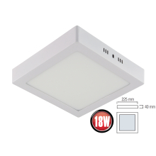 18W LED Aufputz Deckenlampe Deckenlampe Eckig 225mm Neutralweiß 4200K