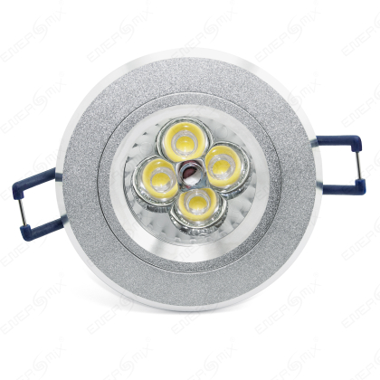 LED Einbauleuchten-Set - Rahmen Aluminium gebürstet / GU10 Fassung / Power LED Spot/ 4.5W