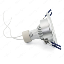 LED Einbauleuchten-Set - Rahmen Aluminium gebürstet / GU10 Fassung / Power LED Spot/ 4.5W