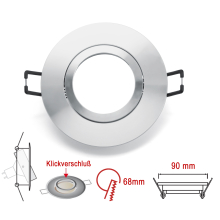 Einbaurahmen schwenkbar mit Druckring Chrom poliert...