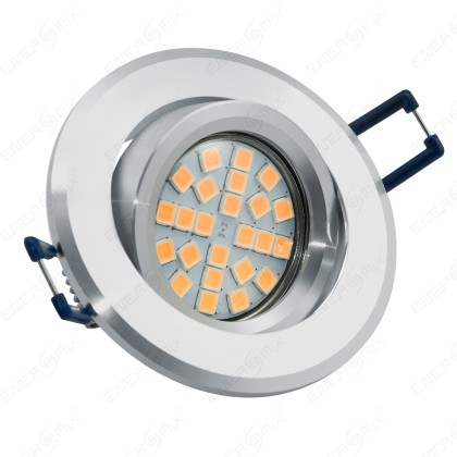 LED Einbauleuchten-Set - Rahmen Aluminium schwenkbar / GU10 Fassung / SMD LED / 4W